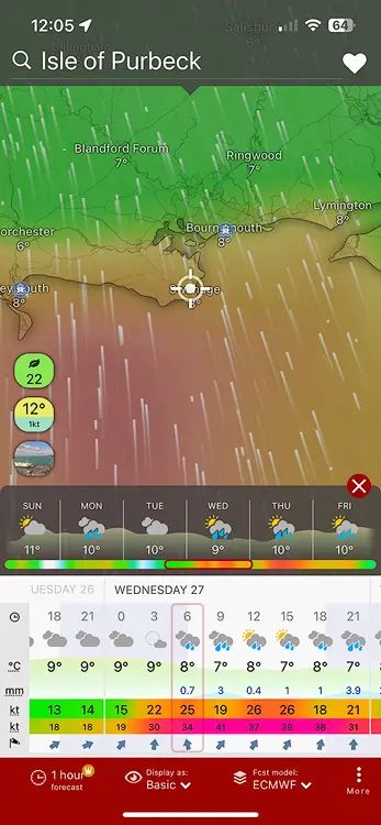 Screenshot of Windy App